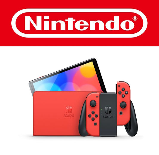 Diese Sonderedition der Nintendo Switch OLED kommt in kräftigem Mario-Rot daher – sowohl das Dock als auch die Joy-Cons sind in leuchtendem Rot gehalten. Im Kontrast dazu steht die schwarze Mittelkonsole, auf der das Nintendo Switch-Logo dezent prangt. Der Bildschirm zeigt eine farbenfrohe Darstellung, die das hochwertige OLED-Display hervorhebt. Ideal für Mario-Fans und Sammler der Special Editions.